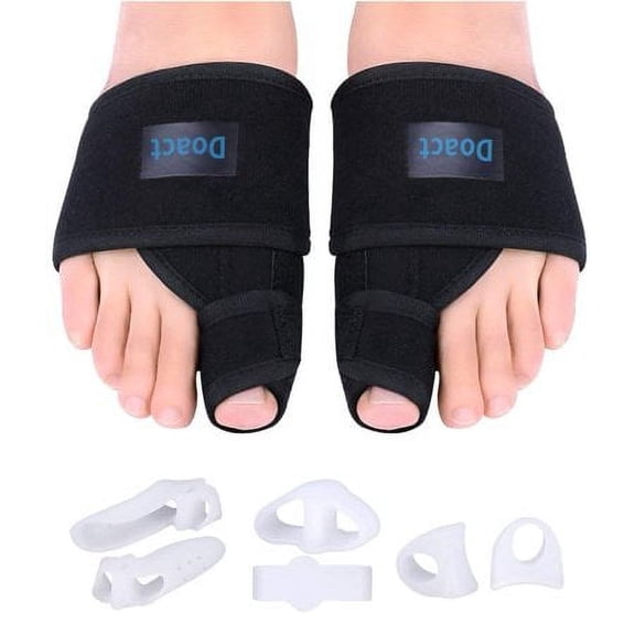 Bunion Corrector,EECOO Orthopedic Hallux Valgus Splint with 6 Pieces Gel Toe Separators for Bunion Pain Relief for Women and Men Bunion Corrector Day and Night Kit