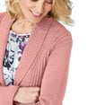 thumbnail image 3 of Cardigans for Women Long Sleeve Swingy Soft Knit Cardigan Sweater W/Pocket-Dusty Mauve (Large), 3 of 5