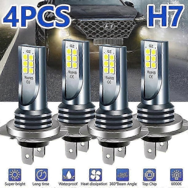 4pcs H7 Led Light Bulbs, Brighter 110w Led Fog Light Bulbs, 6000k Cool White H7 Led Bulb Kit jkw