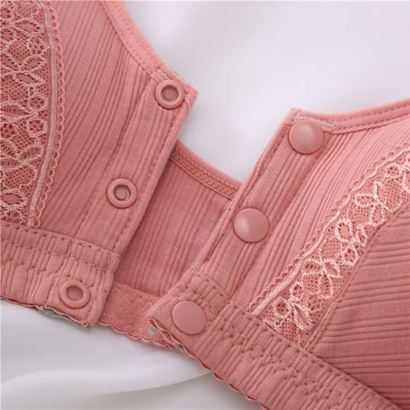 

TOWED22 Plus Size Bras Cozy Bra Comfort Wirefree Full Coverage Seamless Bra with Embedded Pad for Women Pink