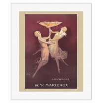 De St. Marceaux - French Champagne - Vintage Advertising Poster by Erik c.1935 - Fine Art Rolled Canvas Print 16in x 20in