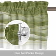 thumbnail image 6 of Sage Green Valance Curtain Gradient Ripple Window Valances Rod Pocket Short Curtains Window Treatments for Kitchen Bedroom Bathroom Laundry 56" x 16", 6 of 9
