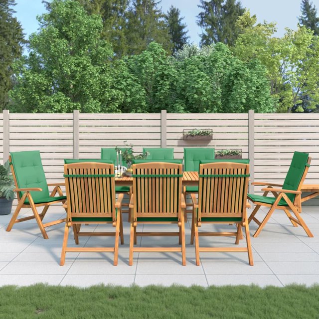 vidaXL Chaises de Jardin Inclinables avec Coussins 8 Pcs Bois Massif Teck