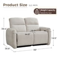 thumbnail image 3 of Bonzy Home Power Reclining Loveseat, 2-Seater Electric Recliner Sofa with USB & Type-C Charging Ports, Comfy Fabric Recliner Chair for Small Living Room Bedroom, Off-white, 3 of 7