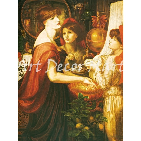 La Bella Mano-Rossetti - CANVAS OR FINE PRINT WALL ART