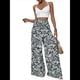thumbnail image 2 of Pantalones Palazzo Elásticos de Pierna para Mujer, Informales, Cómodos y de Cintura Media. Color 5 S, 2 of 5