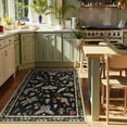thumbnail image 4 of Moynesa 3'x5' Insect Washable Rug, Small Area Rug for Living Room Bedroom, Non Slip Vintage Botanical Bug Accent Carpet for Entryway Kitchen Playroom Office, Black, 4 of 8