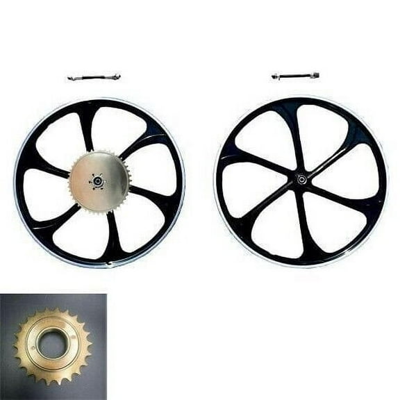 DONSP1986 26" Aluminum Mag Wheels Set 100x135MM & 44T Sprocket & 22T Flywheel-Gas Motorized Bicycle