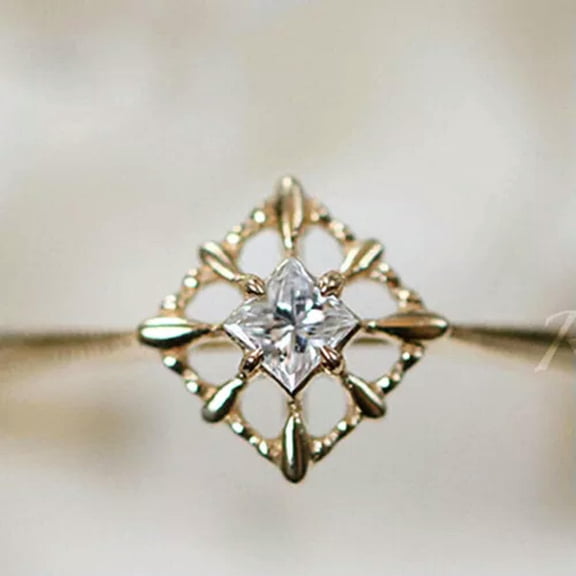 K-KED Luxury Women Gold plated Party Rings Cubic Zirconia Delicate Jewelry Size 6-10-8