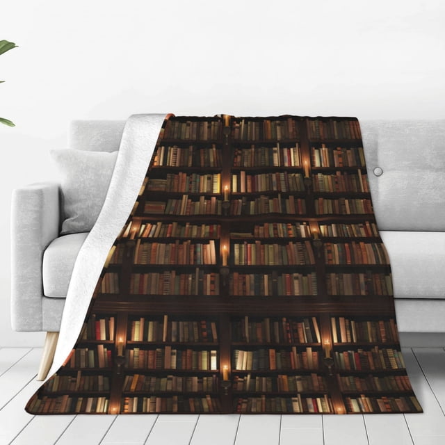 Balery Bookshelves Manta de Felpa Suave y Acogedora – Cobija de Franela Aterciopelada para Cama, Lavable y Cálida para Sofá, Mascotas, Transpirable-60"x50"
