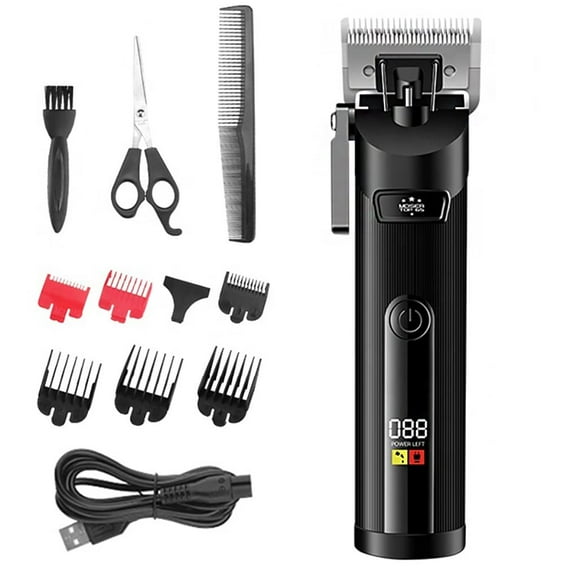 RKXQT Hair Clipper Trimmer, Barber Cordless Electric Hair Clipper Adjustable Blade Hair Trimmer Men Rechargeable Professional Haircut Machine