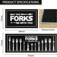 thumbnail image 2 of Black Kitchen Rugs and Mats Set Set of 2s May The Forks Be with You - 17x47+17x30 - Non Skid and Washable Anti Fatigue Mats for Kitchen Floor Cushioned Runner Rugs Kitchen Mats for Standing, 2 of 7