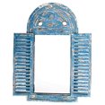thumbnail image 2 of Esschert Design WD13 Miroir Louvre en Détresse, Finition Bleue, 2 of 4