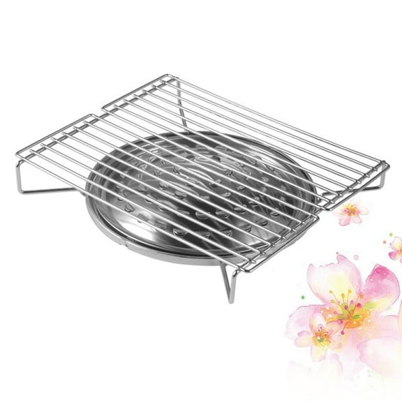 HOMEMAXS Portable Stainless Steel BBQ Grill for Outdoor Barbecue Use Durable Rustproof Easy to Clean 1PC Silver