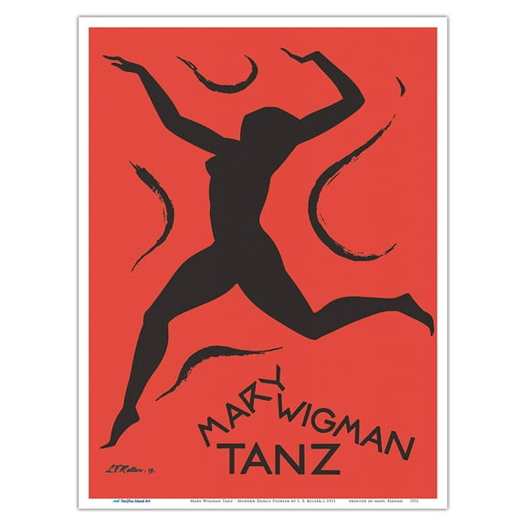 Mary Wigman Tanz - Modern Dance Pioneer - Vintage Dance Poster by L. F. Keller c.1921 - Master Art Print (Unframed) 9in x 12in