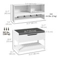 thumbnail image 3 of HOMCOM Coat Rack with Shoe Storage Bench for Hallway Bedroom White, 3 of 10