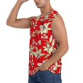 thumbnail image 3 of Lsque Lilies Flowers Print Men's Cotton Blend Sleeveless Muscle Shirts (S-3XL)- Moisture Wicking, Odor Protection, UPF 30+,, 3 of 8
