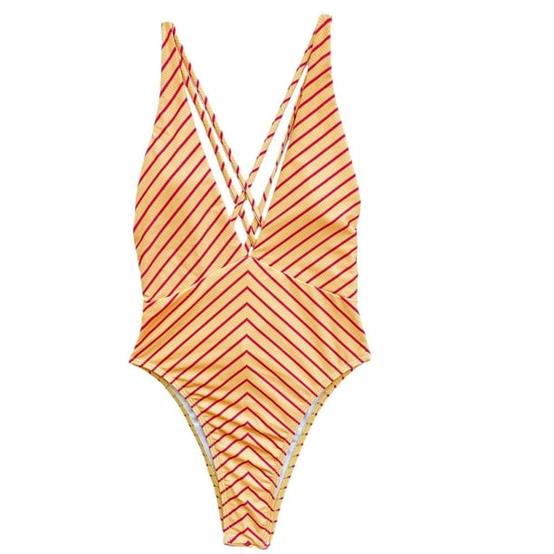 Swimsuits for Big Busted Women Sexy Fashion One-Piece Bikini V