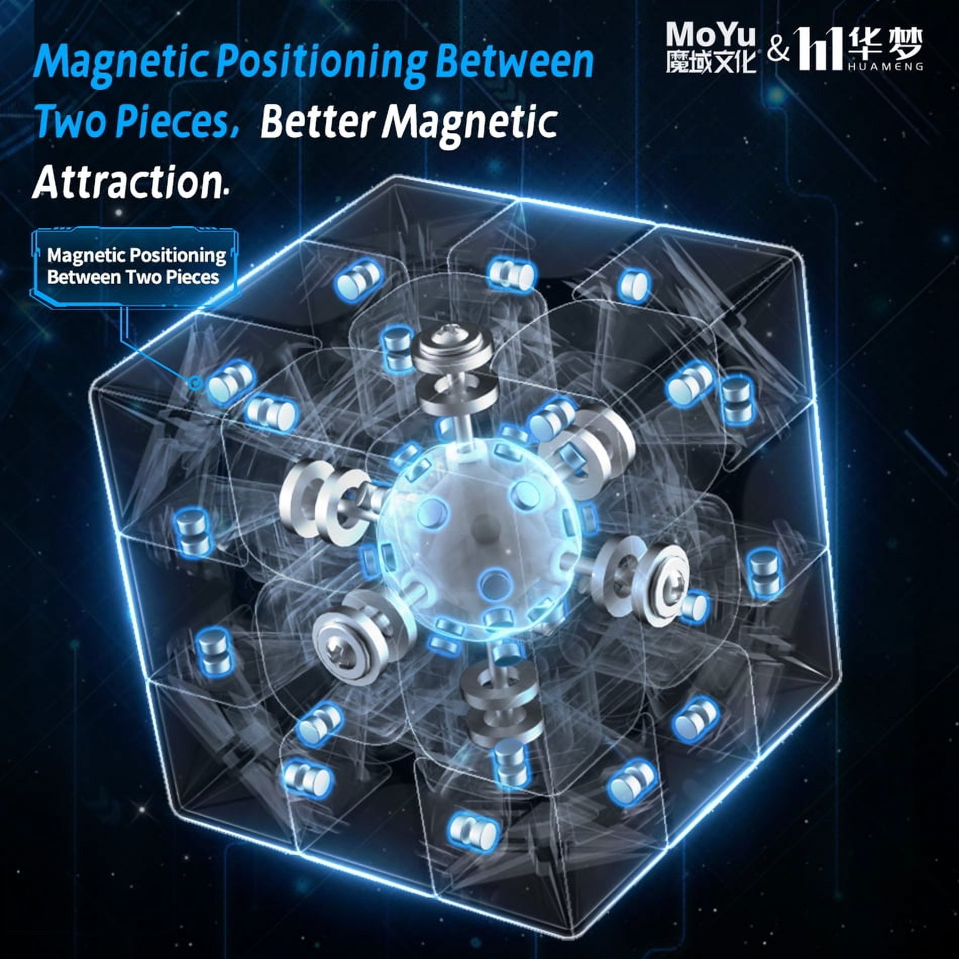 Moyu Huameng YS3M 3x3 UV Coated Maglev Magic Cube Speed Puzzle Cube Children Toys