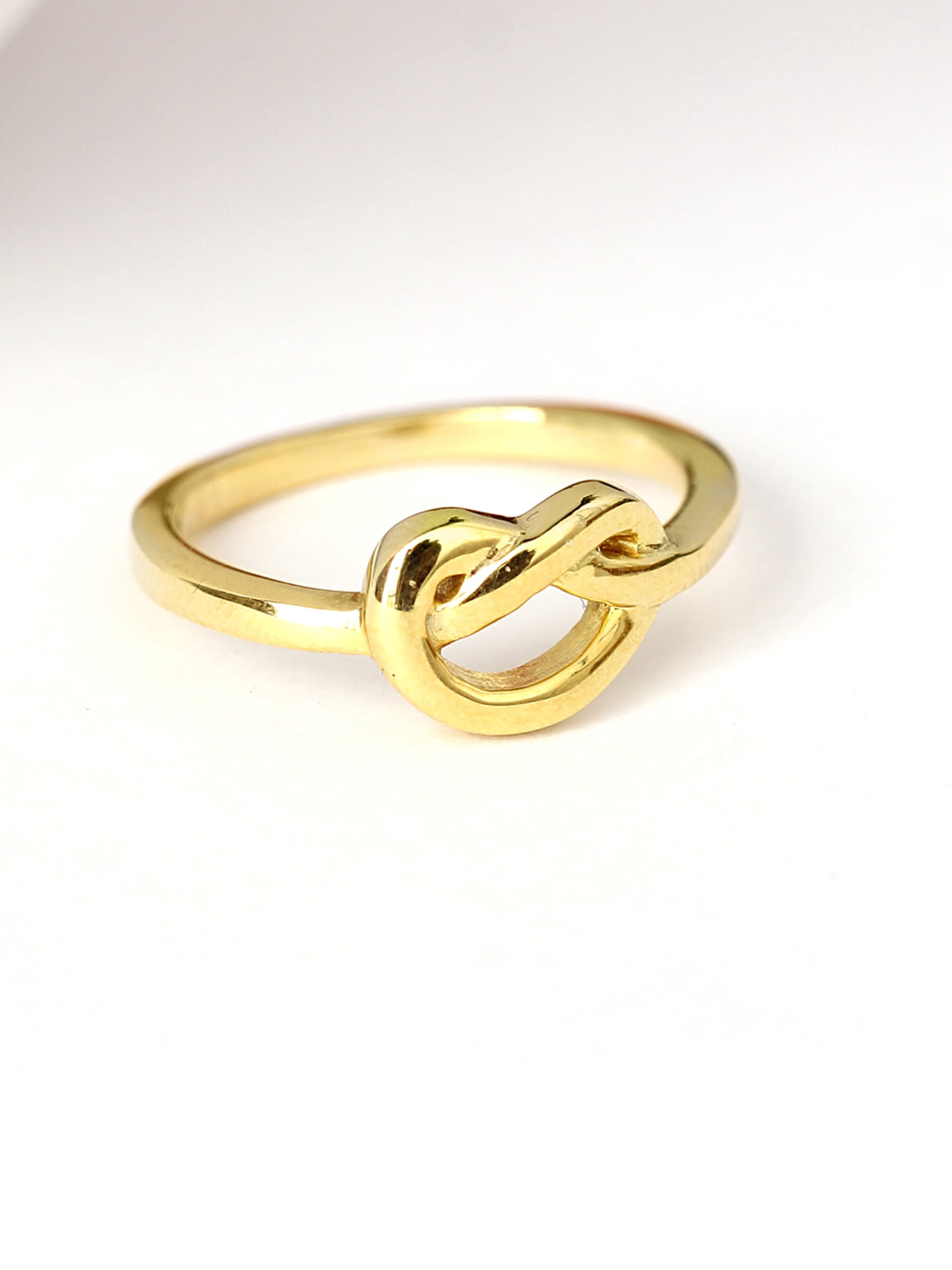 JewelersClub 14K Gold Over Silver Love Knot Friendship Ring for Women | Dainty Gold over Silver Promise Ring For Women | Silver Celtic Knot Ring For Women