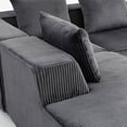 thumbnail image 5 of GVN Living Room Sofa, Floor Couch, U-Shaped Multi Person Modular Compression Sofa for Living Room, Black, 5 of 14