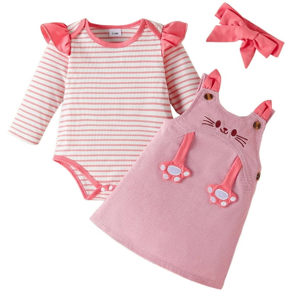 Hessimy Toddler Kids Spring Summer Soft Fabric 2Pcs Long Sleeve Comfortable Casual Sleepwear Pjs Set, Soft Fabric Pjs Comfort(Pink,6-9 Months)