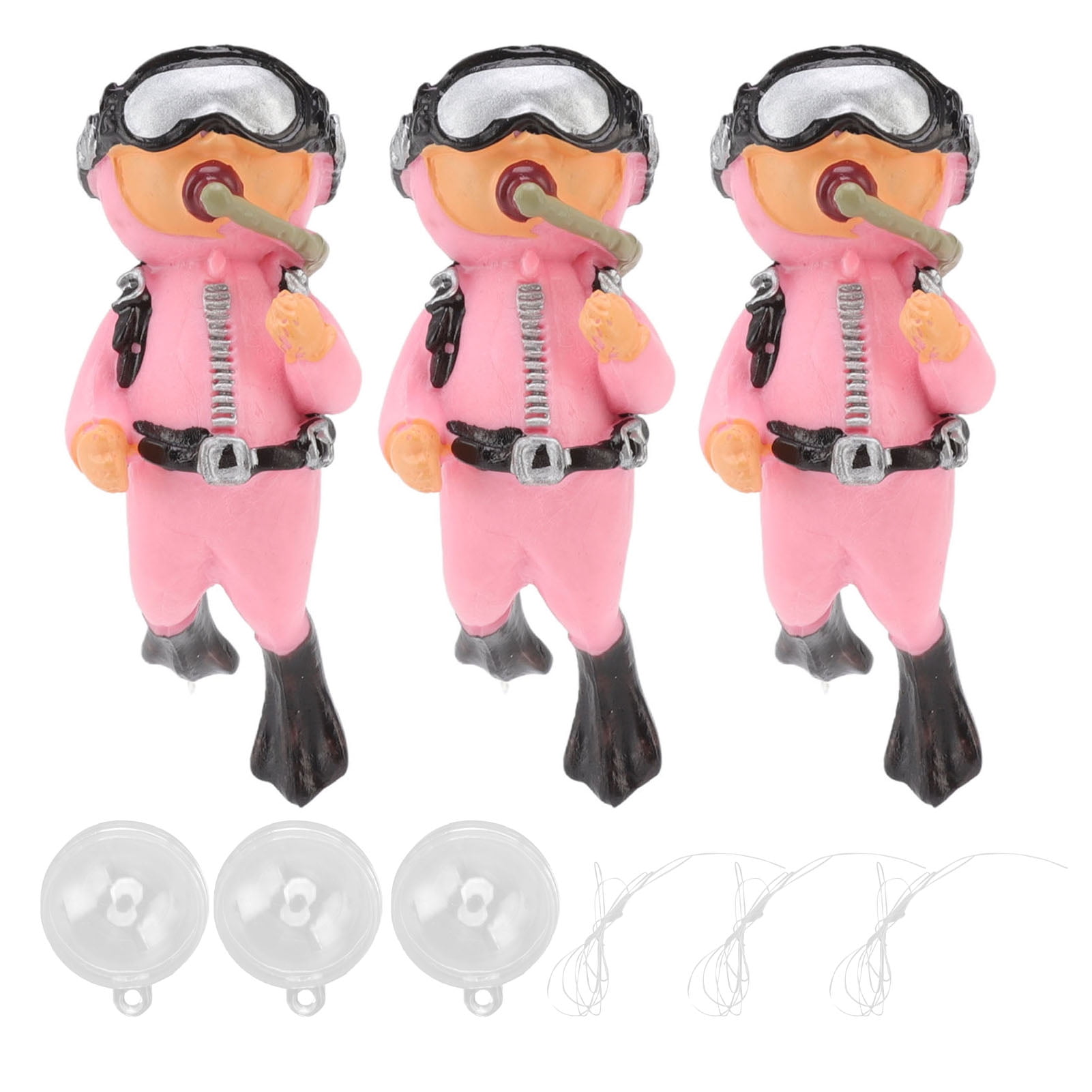 Little Diver Aquarium Decoration Pink Cute Floating Diver Fish Tank Decoration for Aquarium Fish Tank
