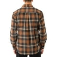 thumbnail image 3 of Men's Smith's Workwear Buffalo Plaid Flannel Button-Down Shirt Color: Camel Brown Size: XL, 3 of 5