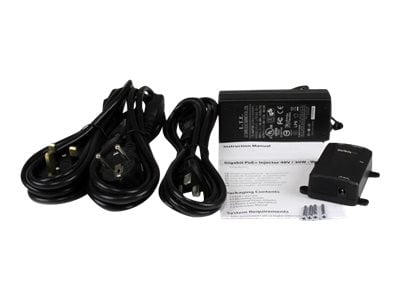 StarTech.com 1 Port Gigabit PoE Power over Ethernet Injector 48V / 30W - 802.3at / 802.3af - Wall-Mountable