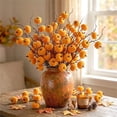 thumbnail image 6 of Artificial Velvet Pumpkin Pick with Branches & Berries, Fall Floral Arrangement Supply, Summer to Fall Decor for Vase, Wreath Making, Thanksgiving, Halloween and Seasonal Home Decoration, Yellow, 6 of 6