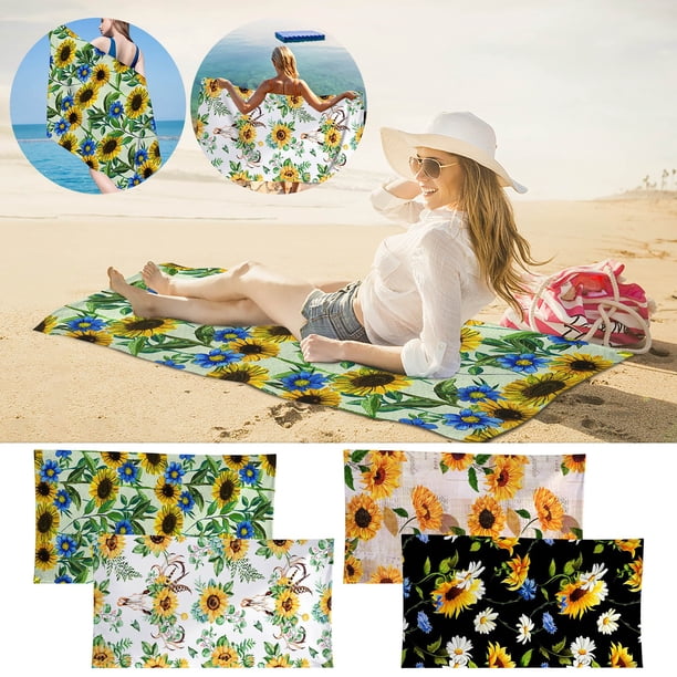 Xihbxyly Toalla de Playa de Microfibra, Ligera y Resistente a La Arena, de Secado Rápido y Súper Absorbente, Multiusos para Playa, Piscina y Viajes. Tamaño Compacto y Plegable: 76 X 152 Cm.
