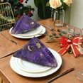thumbnail image 3 of 6 Pack 20'' x20" Satin Table Napkins Dinner Napkins for wedding Party Decoration events Purple Celestial Pattern, 3 of 6