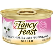 Fancy Feast Gravy Wet Cat Food, Sliced Chicken Hearts & Liver Feast in Gravy, 3 oz. Can
