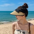 thumbnail image 5 of CoCopeaunts Sun Visor Hats for Women Summer Straw Visors Wide Brim Beach Visors UV Protection Visor for Outdoor, 5 of 6