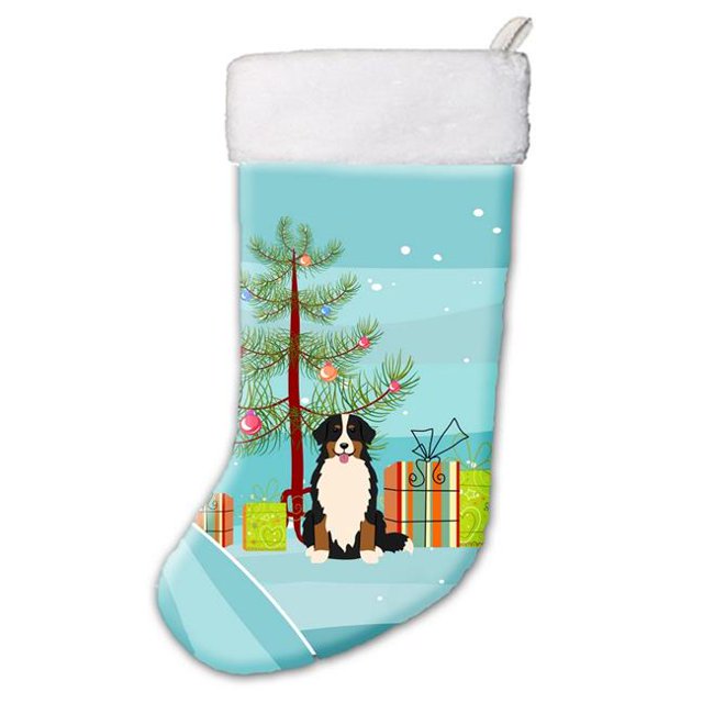 Merry Christmas Tree Bernese Mountain Dog Christmas Stocking