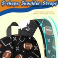thumbnail image 5 of Football Arrow Black Pattern 17" School Backpacks for Teens,Waterproof Oxford Fabric,S-Shape Padded Straps for School,Travel,Hiking,Camping, 5 of 6