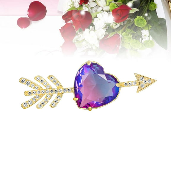 BESTYASH Valentine's Day Heart-Shaped Brooch Pin with Elegant Rhinestones, 1 Set for Prom and Special Occasions