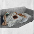 thumbnail image 6 of Coffee Art Soft Flannel Fleece Throw Blanket, Cunning Animal and Human Nature Character Theme Coffee Espresso, Cozy Plush for Indoor and Outdoor Use, 70" x 90", Burnt Sienna Black White, by Ambesonne, 6 of 6