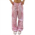 thumbnail image 1 of Pantalones De Chándal De Cintura Baja Con Cordón Para Mujer Pantalones De Chándal De Piernas Anchas Suaves Y Transpirables De Moda Sueltos Rosa S, 1 of 6