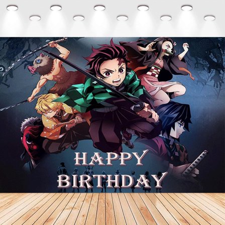 5 X3ft Demon Slayer Cartoon Birthday Party Decorations Supplies, Masks Party Photography Backdrop Photo Decor Banner, Kids Boys Baby Shower Photography Backdrop