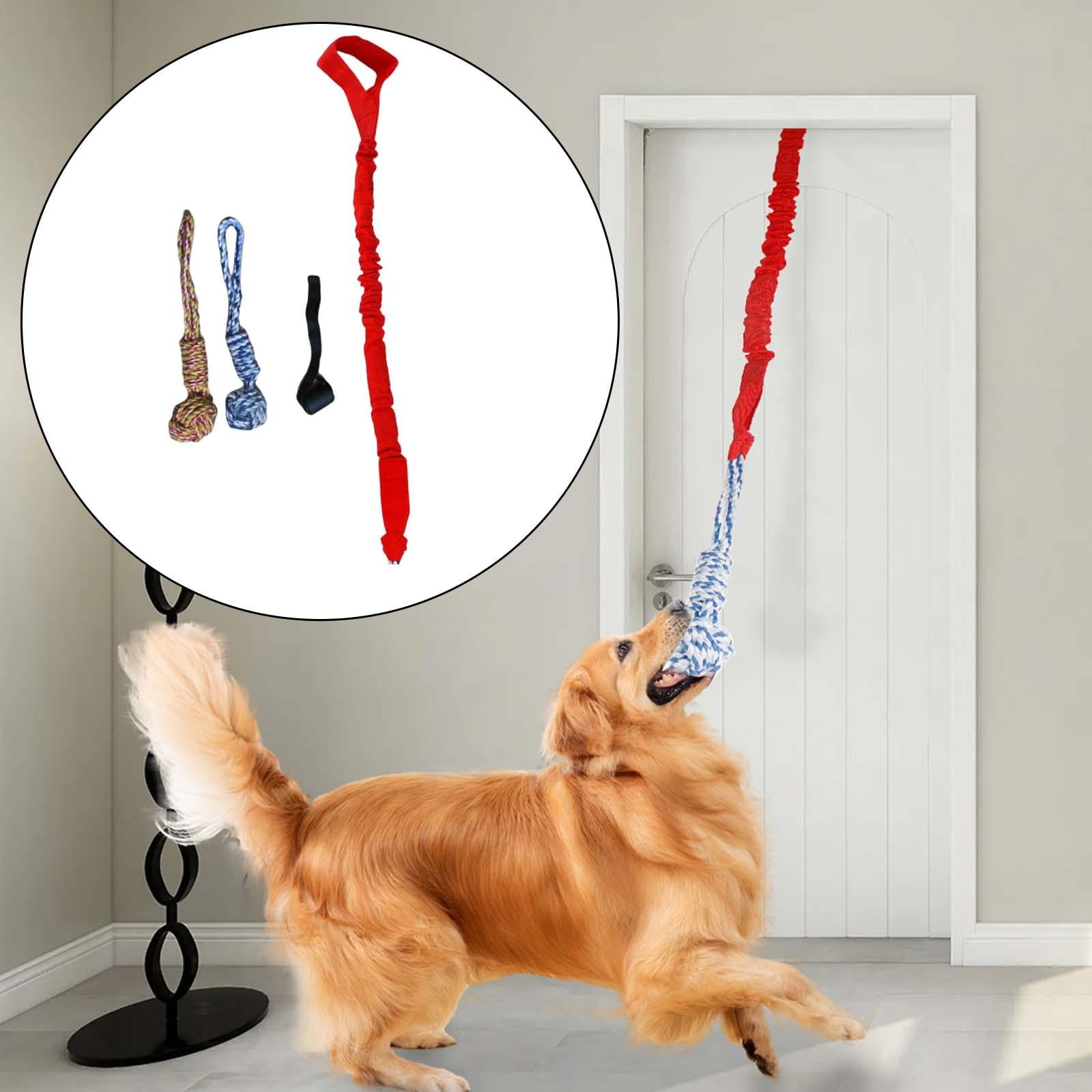 Dog Outdoor Hanging Toy Teething Chew Toy Door Hanging Tug Toy Tug of War Toy for Small Large Dogs Indoor Exercise Red