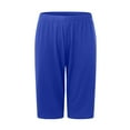 thumbnail image 5 of vigerkar Womens 2025 Summer casual Soft Cotton Shorts with Pockets Blue, XXL, 5 of 5