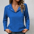thumbnail image 2 of Plebaso Women's Fashion Sweatshirts Pocket Front Pullover Button V Neck Lightweight Tops for Women, 2 of 4
