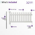thumbnail image 6 of 3ft H x 6ft W (1 Panel + 1 Post) No Dig WamBam Newport Fence Kit, White Vinyl Picket Fence, Easy Install Outdoor Fence for Backyard or Patio, DIY Decorative Fencing, ZP19002, 6 of 8