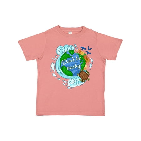 

Inktastic Earth Day Don t Be Trashy Turtle Planet Boys or Girls Toddler T-Shirt