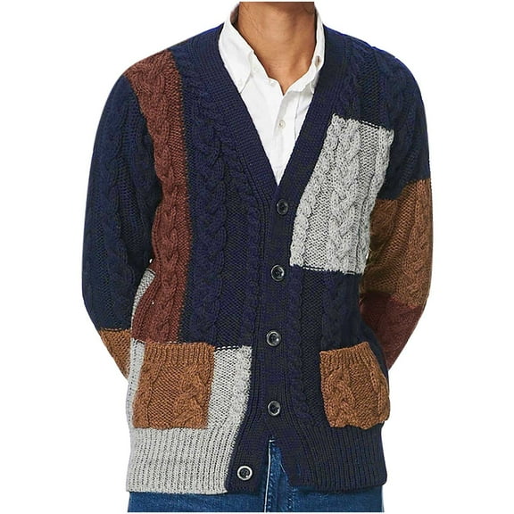 ZKCCNUK Men's Fashi Autumn And Winter Lapel Cardigan Butt Knit Sweater Men's Sweater