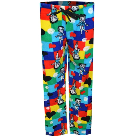 Apparel Connection LLC Womens Betty Boop Colorblock Plush Lounge Pants (Medium)