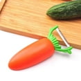 thumbnail image 7 of Ludlz Fruit Peeler Carrot Shape Non-slip Handle Comfortable Grip 360 Degree Rotating Easy to Clean Multi-functional Stainless Steel Sharp Blade Vegetable Peeler Kitchen Gadget, 7 of 7