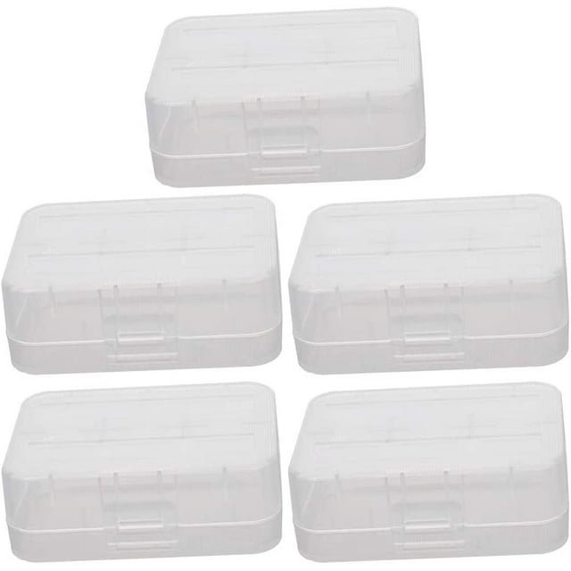 HUGFEGWE Battery Storage Case Holder Transparent for 18500 Model Battery 2 Capacity 5Pcs CA919-115882