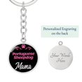 thumbnail image 2 of Dog Mom Keyring Portuguese Sheepdog Mama Circle Keychain Stainless Steel or 18k Gold, 2 of 12